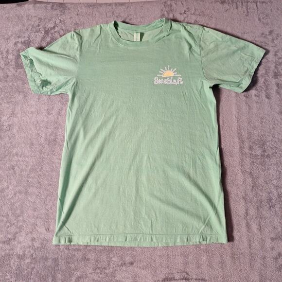 Seaside Florida T-Shirt Size Small Frost Lime Green Beach Double-Sided - Picture 1 of 7
